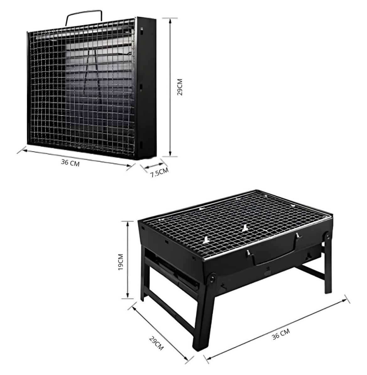 Parrilla Plegable Portátil Camping Carbon Color Negro