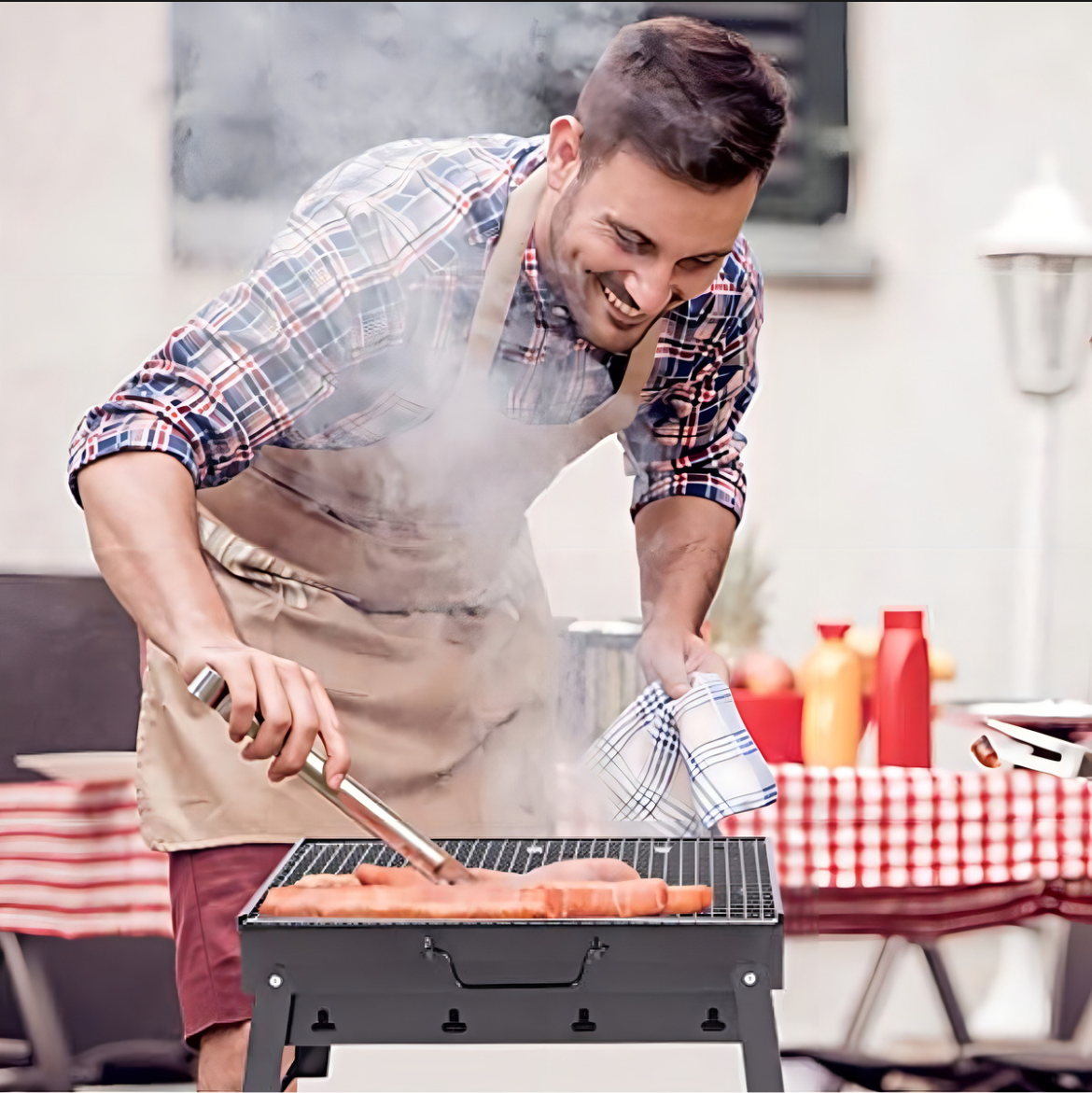 Parrilla Plegable Portátil Camping Carbon Color Negro