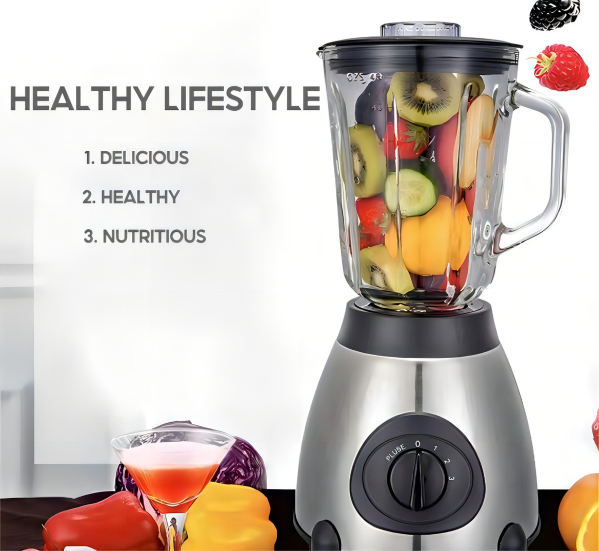 Licuadora Multifuncional De Vidrio 2 En 1 Picadora Juguera